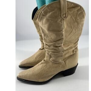 Dingo Womens Boots Tan Beige Pull On Boho Cowgirl Size 8 M Rodeo USA